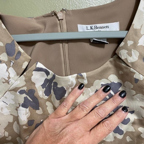 L.K. Bennett Flower Print Dress, Size 10 - Picture 3 of 6